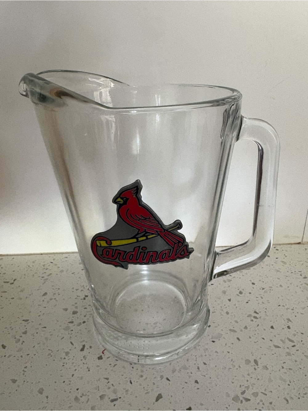 NEW St. Louis Cardinals Glass Pitcher - Clear with Red Logo